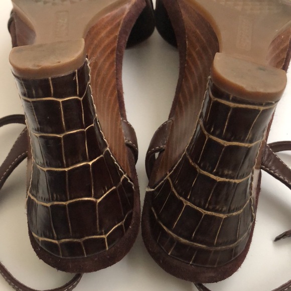 Aerosoles Swishing well Brown Wedge Leather sandals Size 7M - Picture 15 of 16